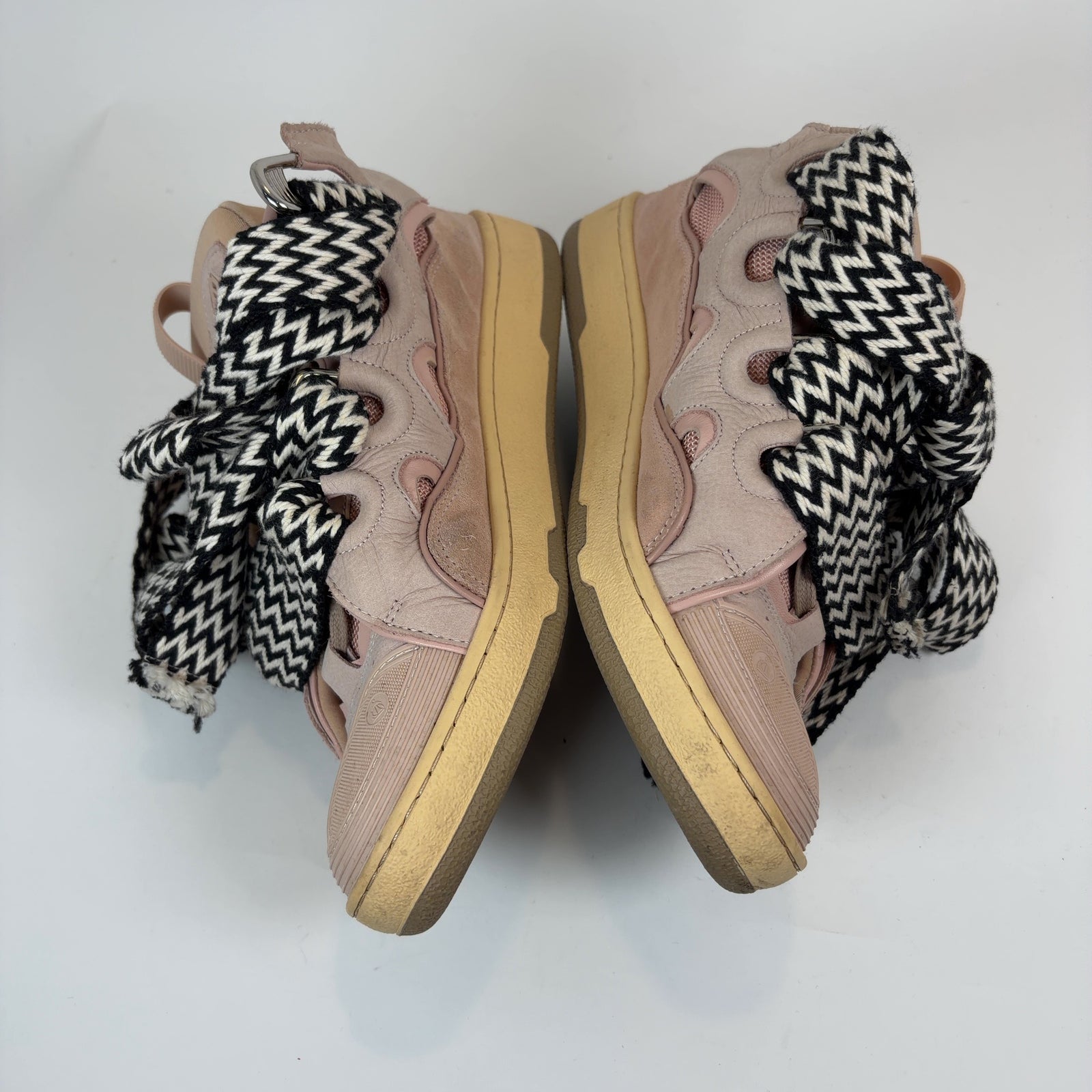 Lanvin Pale Pink Curb Lowtop Sneakers