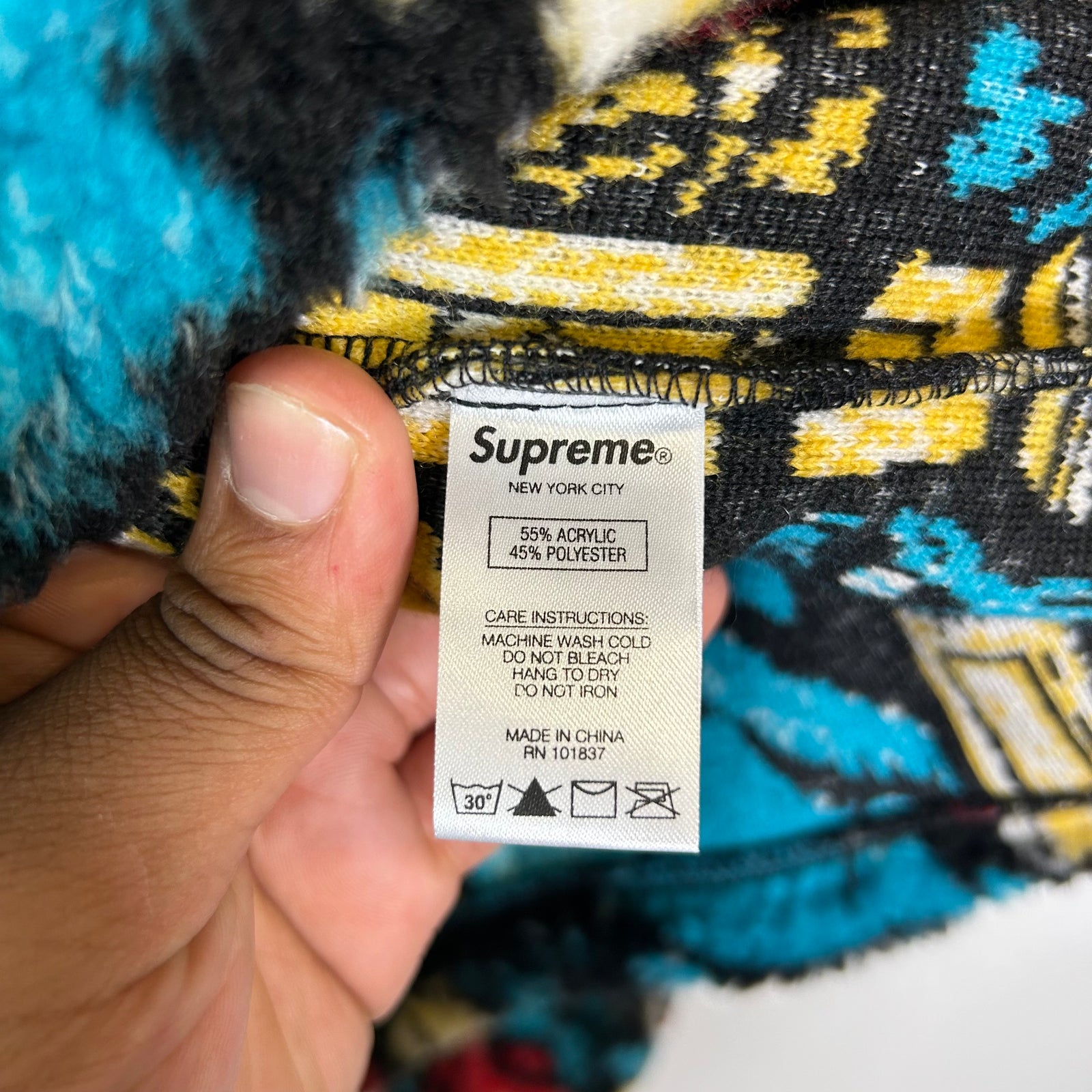 Supreme Multicolor Saint Michael Fleece Jacket Size M