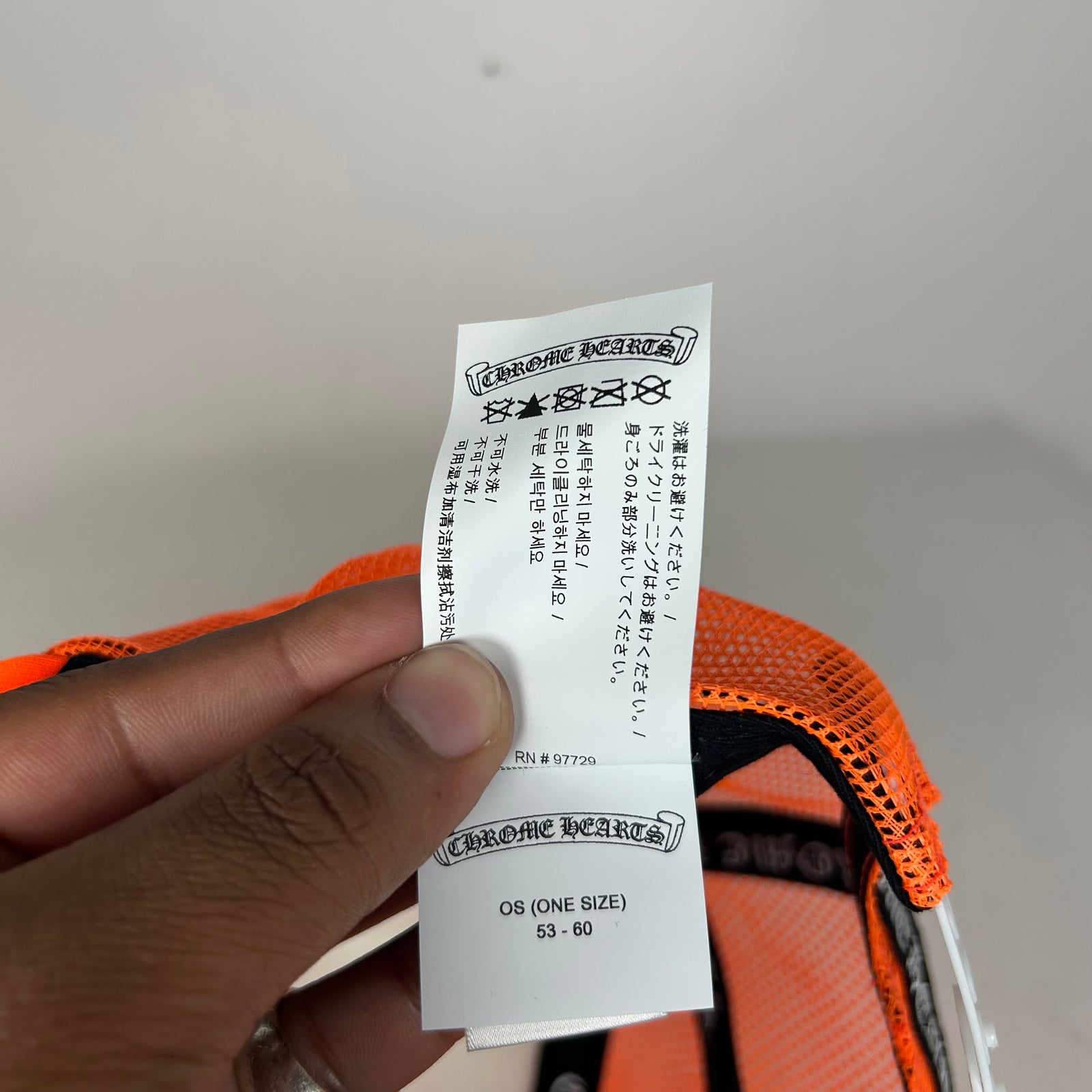 Chrome Hearts Orange Cemetery Patch Trucker Hat