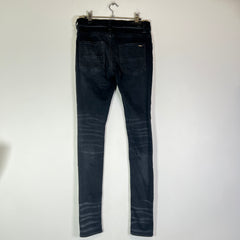 Amiri Black Paint Drip Logo Denim Jeans