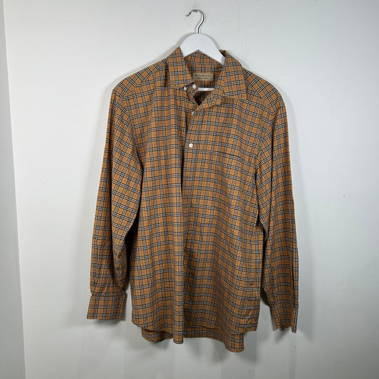 Burberry Check Button Up Shirt Size XL