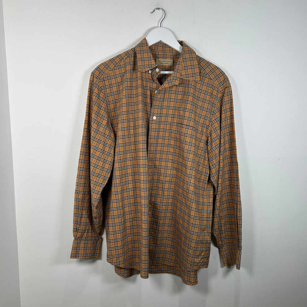 Burberry Check Button Up Shirt Size XL