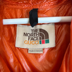 Gucci x The North Face Orange Half Zip Anorak Puffer Jacket Size XL