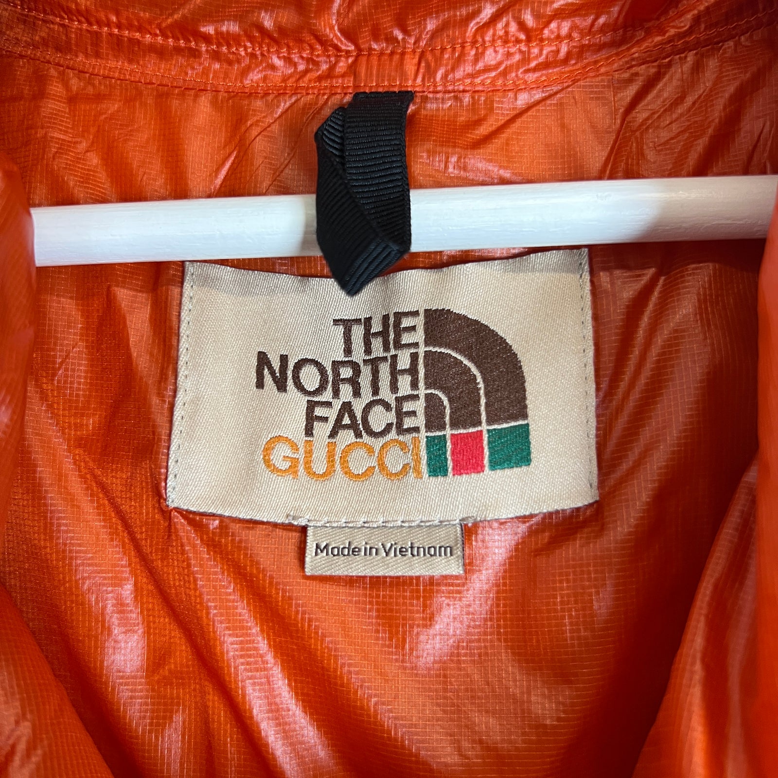 Gucci x The North Face Orange Half Zip Anorak Puffer Jacket Size XL