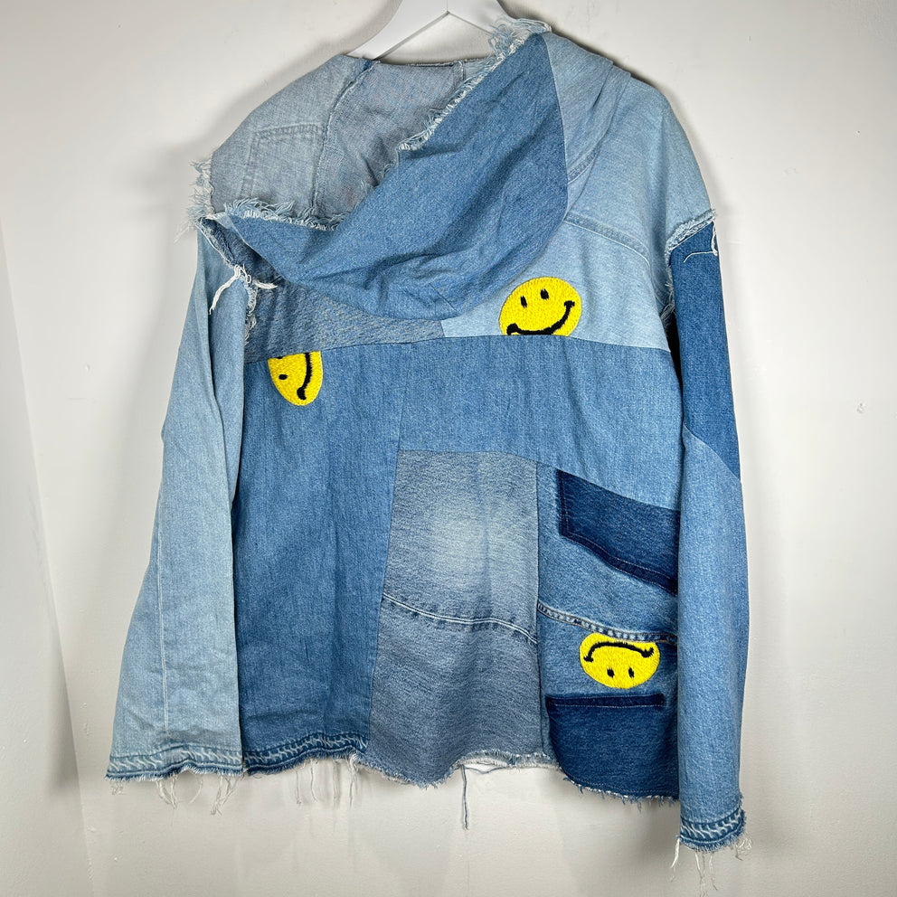 Kapital Baja Denim Patchwork Poncho Hoodie Size OS