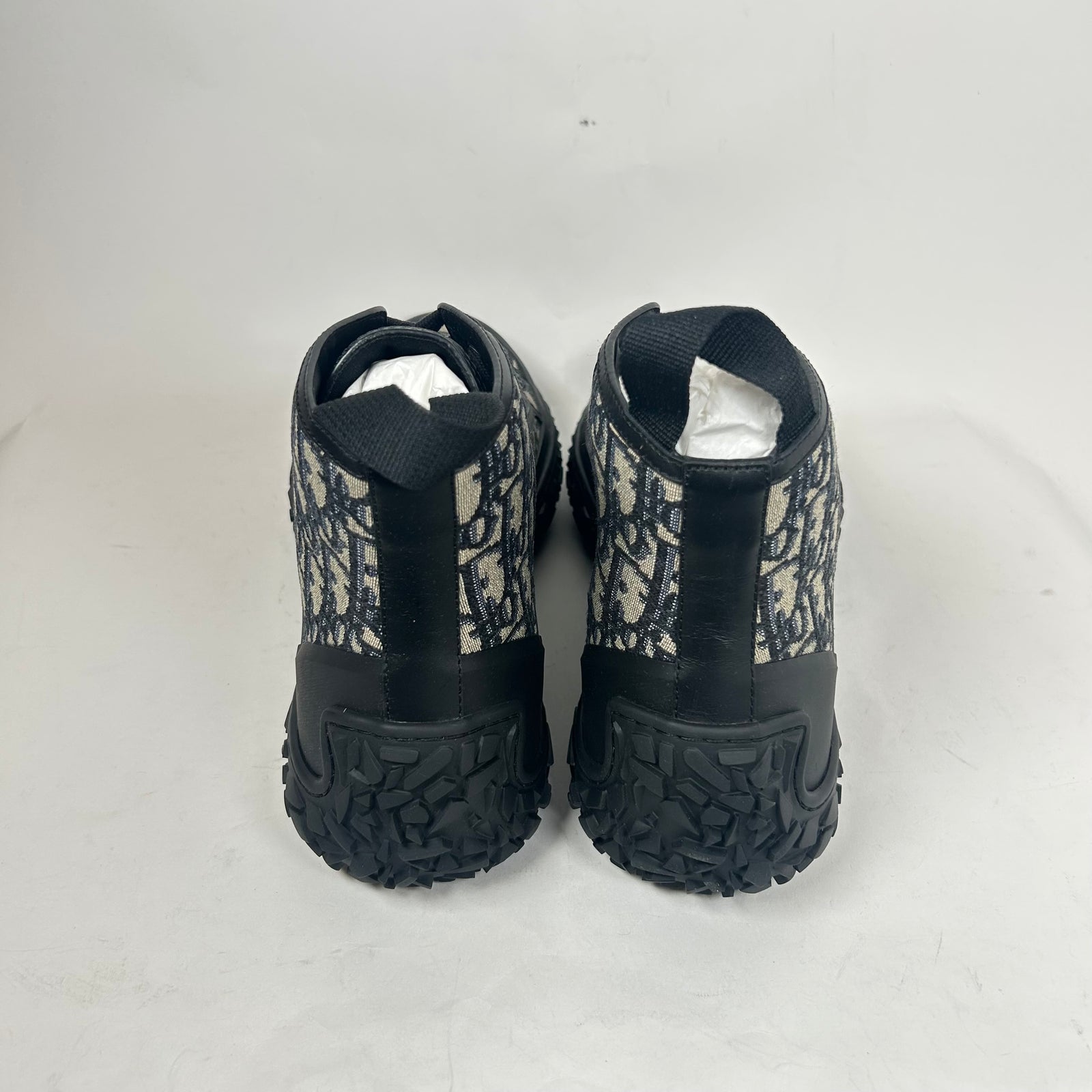Dior B28 Beige/Black Oblique Jacquard High Top Sneaker Size 46