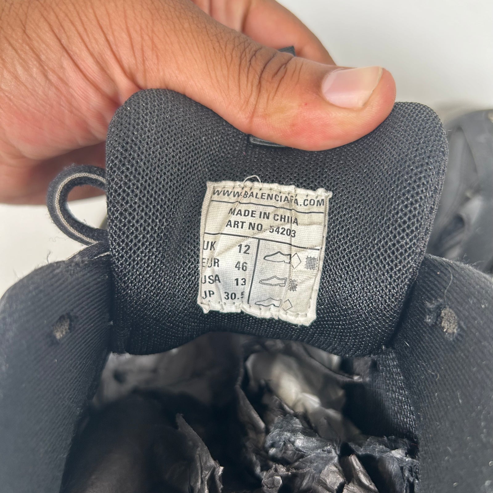 Balenciaga Black Track Sneakers Size 46
