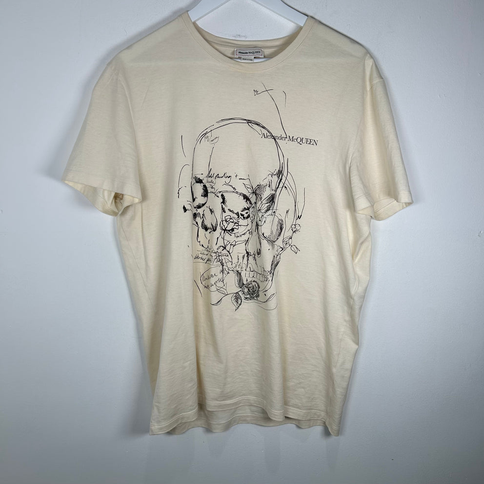 Alexander McQueen Scribble Skull T-Shirt Size L