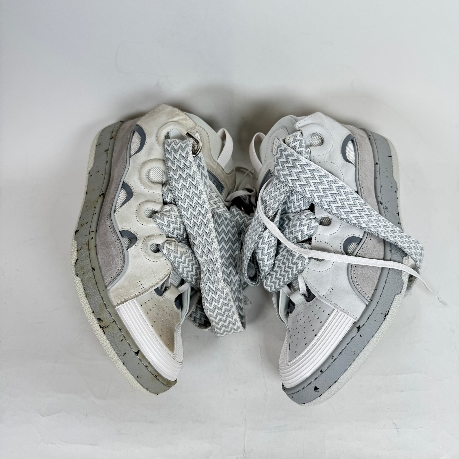 Lanvin White/Grey Curb Sneaker Size 47