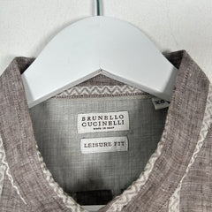 Brunello Cucinelli Collarless Shirt Size XS