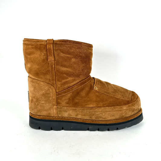 Acne Studios Brown Shearling Leather Cargo Boot Size 42