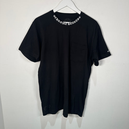 Chrome Hearts Collar Logo Black T-Shirt Size M