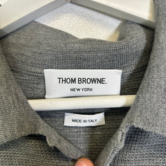 Thom Browne Grey 4 Bar Knit Polo Size 2