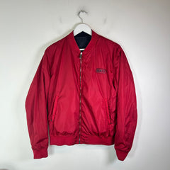 Gucci Navy/Red GG Reversible Bomber Jacket Size 46