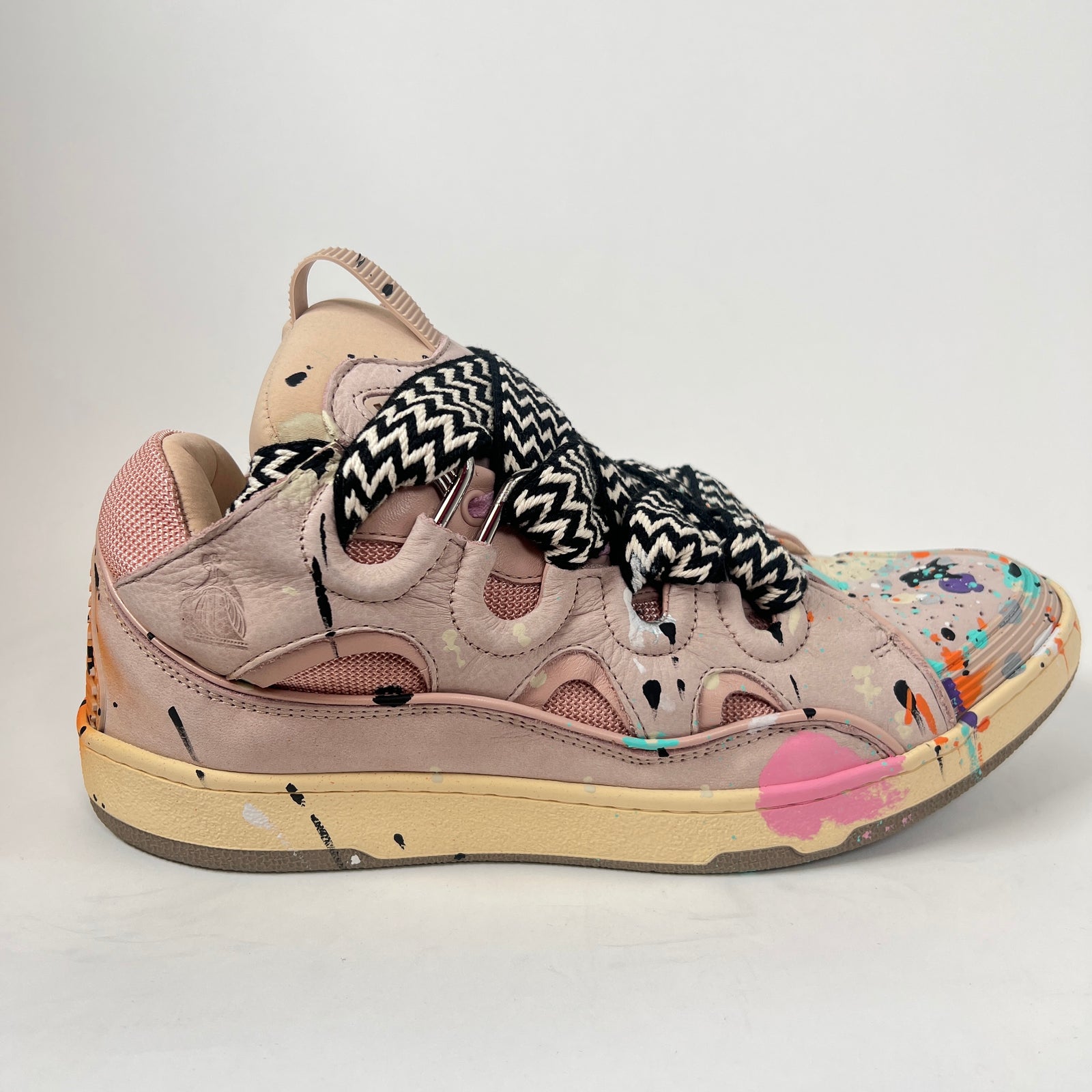 Lanvin x Gallery Dept Pink Paint Splatter Curb Sneaker Size 45