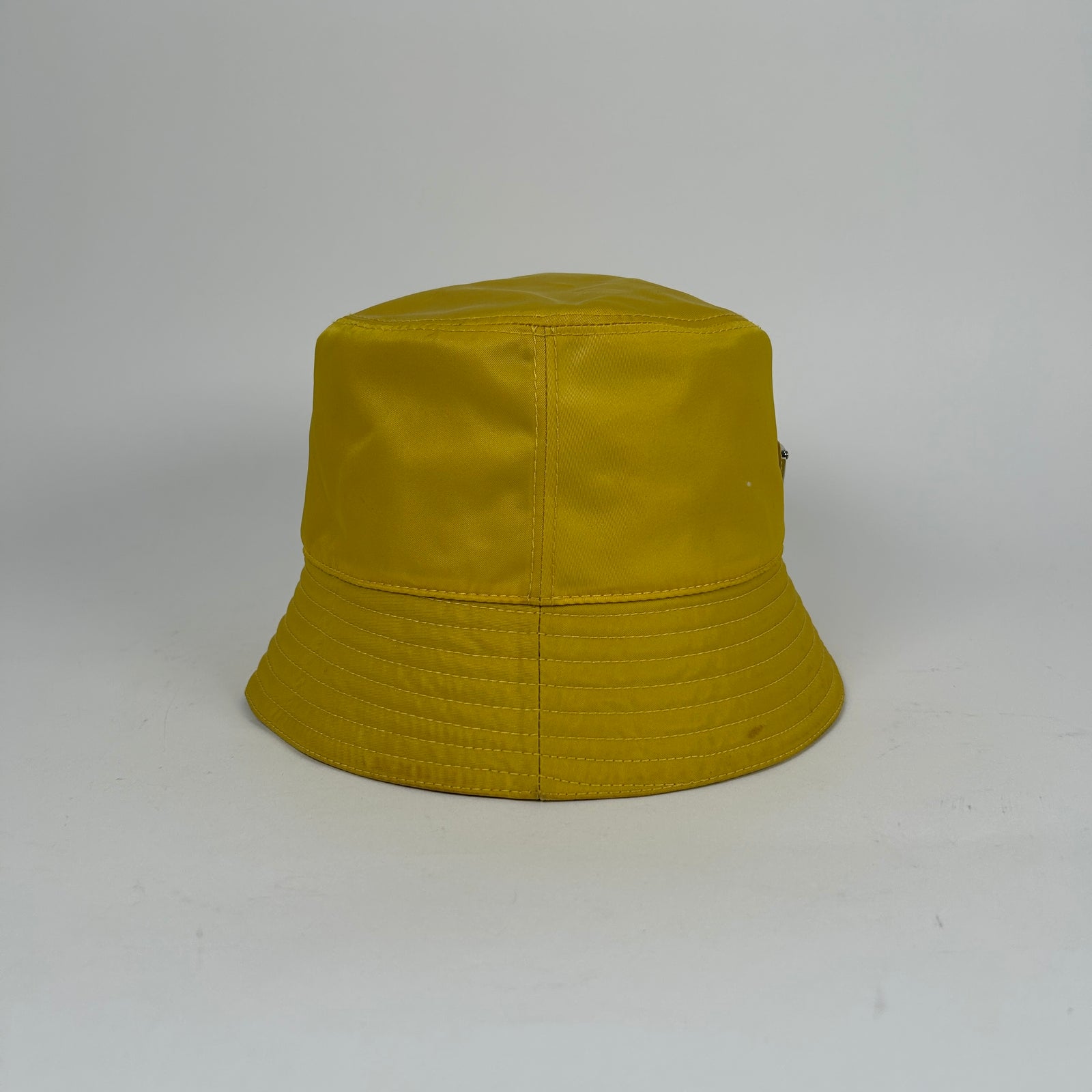 Prada Yellow Nylon Logo Bucket Hat Size M