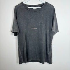 Saint Laurent Black Distressed Logo Tee Size XL