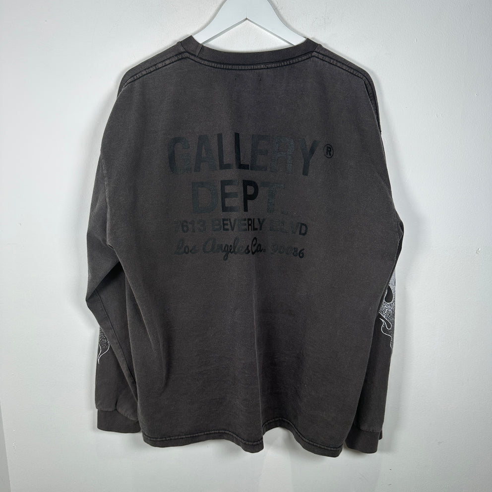 Gallery Dept. Grey Flame Logo Longsleeve Size XL