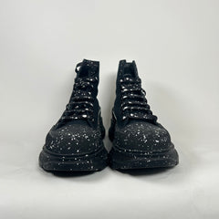 Alexander McQueen Black Speckled Tread Slick High Top Sneakers Size 42