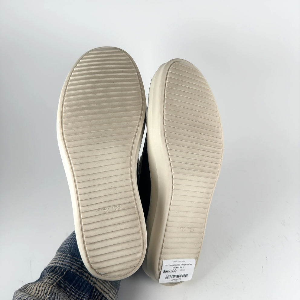 Rick Owens Mainline Vintage Low Top Sneakers Size 12