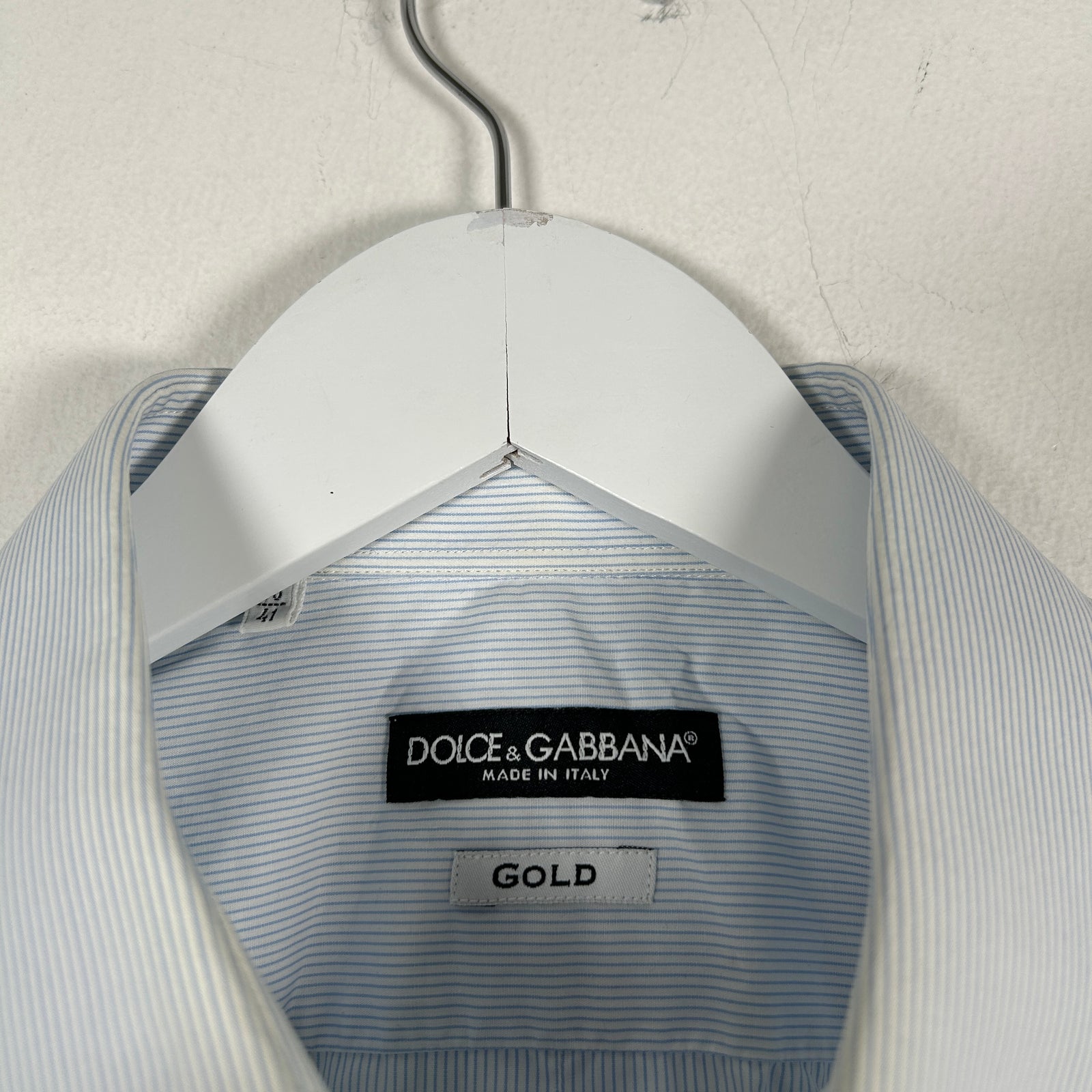 Dolce Gabbana Blue Pinstripe Button Up Shirt Size M