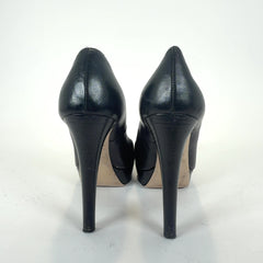 Miu Black Leather Pumps Heels
