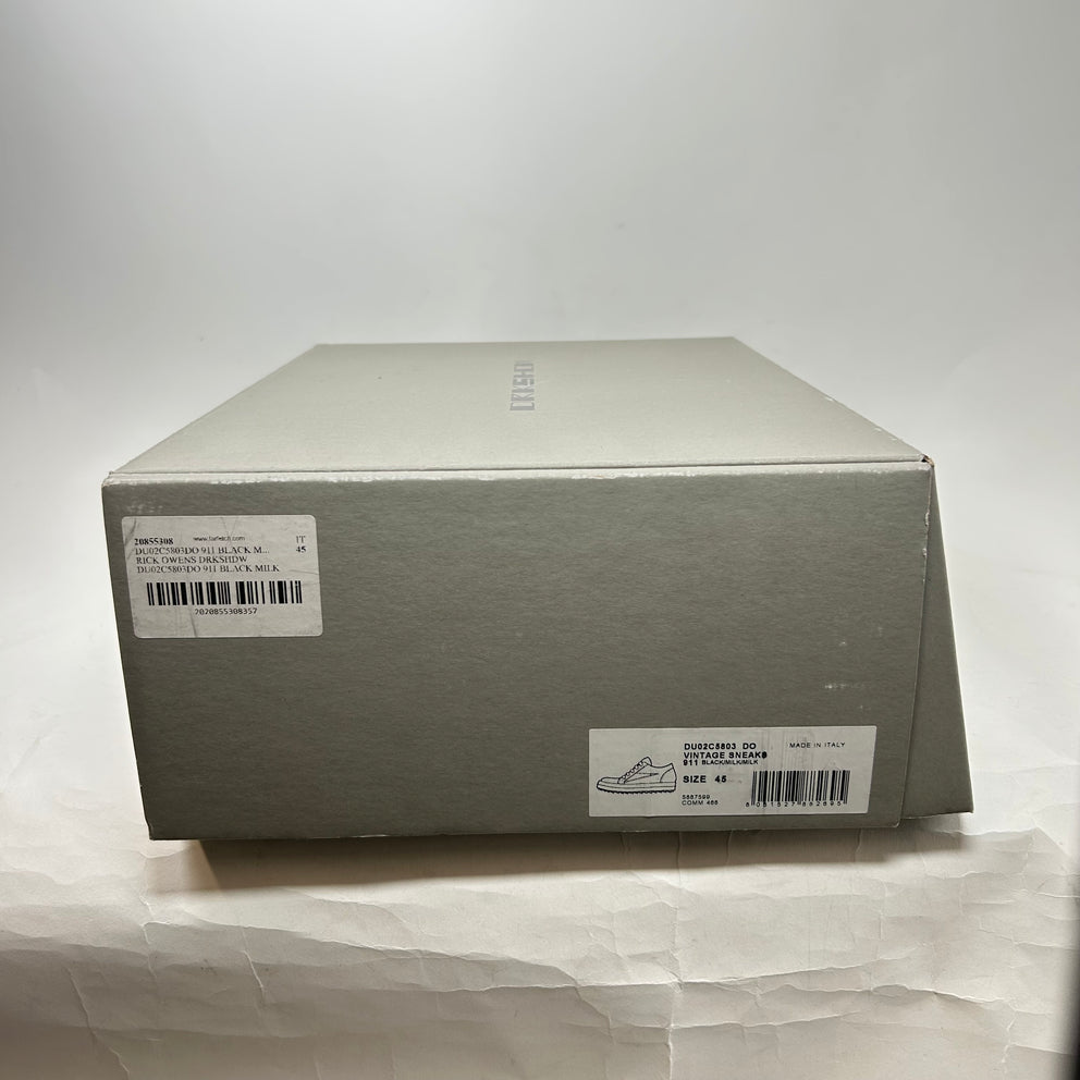 Rick Owens Drkshdw Black/Milk Vintage Sneaker Size 45