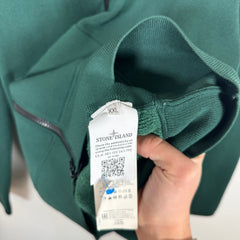 Stone Island Green Knit Zip-Up Hoodie Size XXL