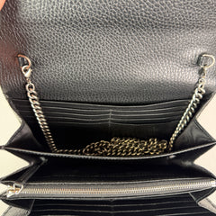 Gucci Black Leather Dionysus Wallet On Chain Bag