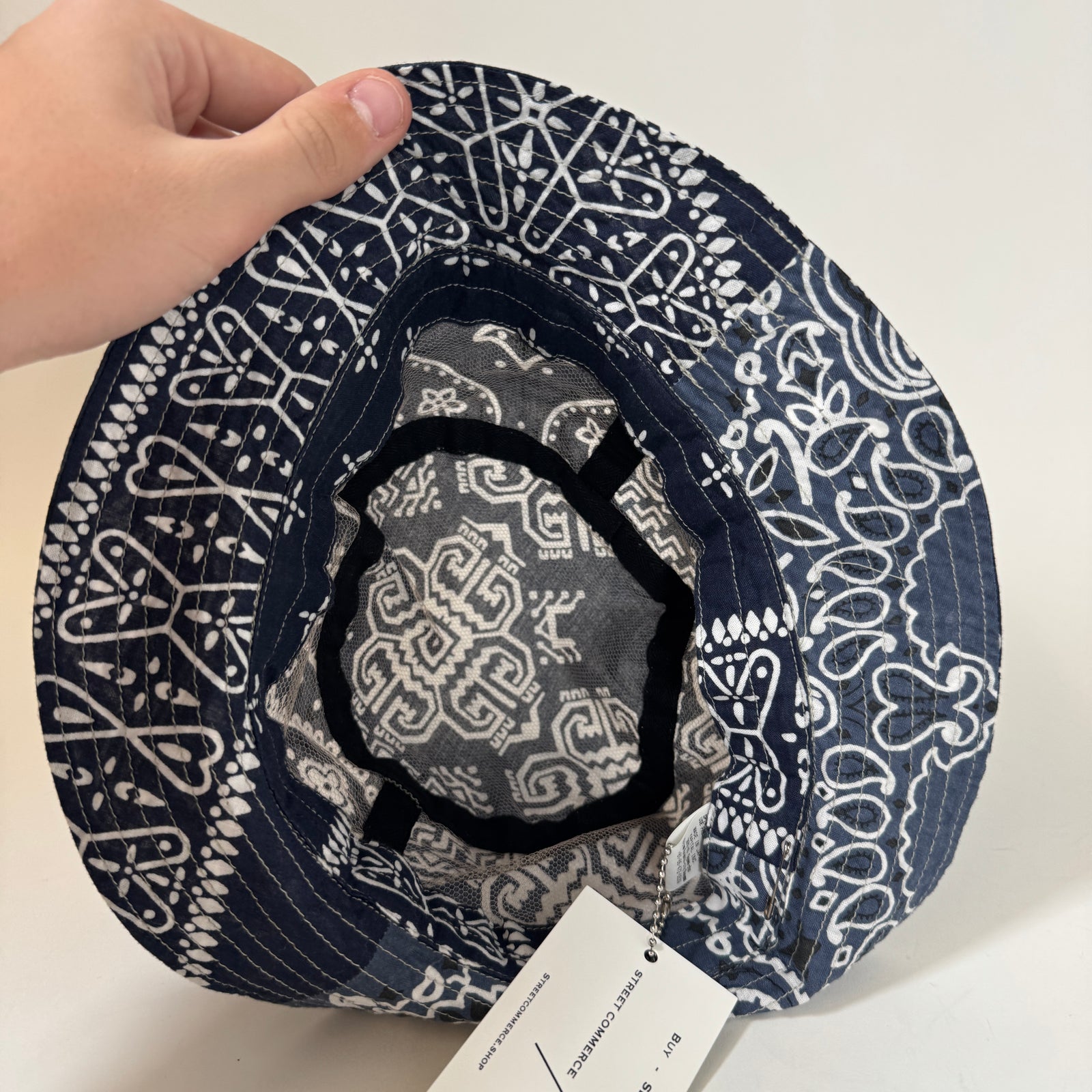 Kapital Navy Paisley Bucket Hat Size Free