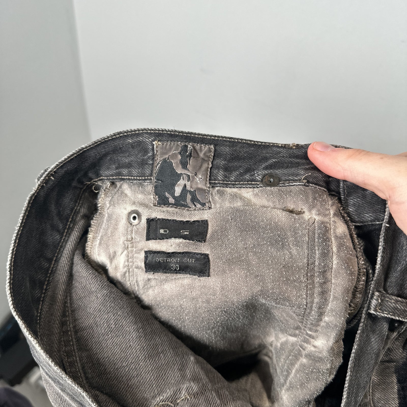 Rick Owens Detroit Grey Wash Jeans Size 30
