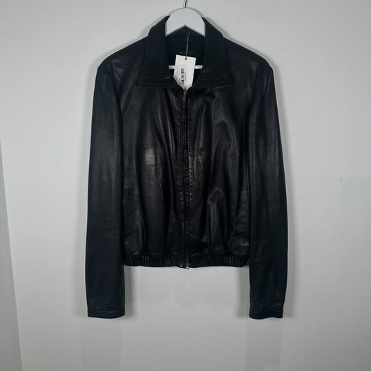 Gucci Leather Bomber Jacket Size 46