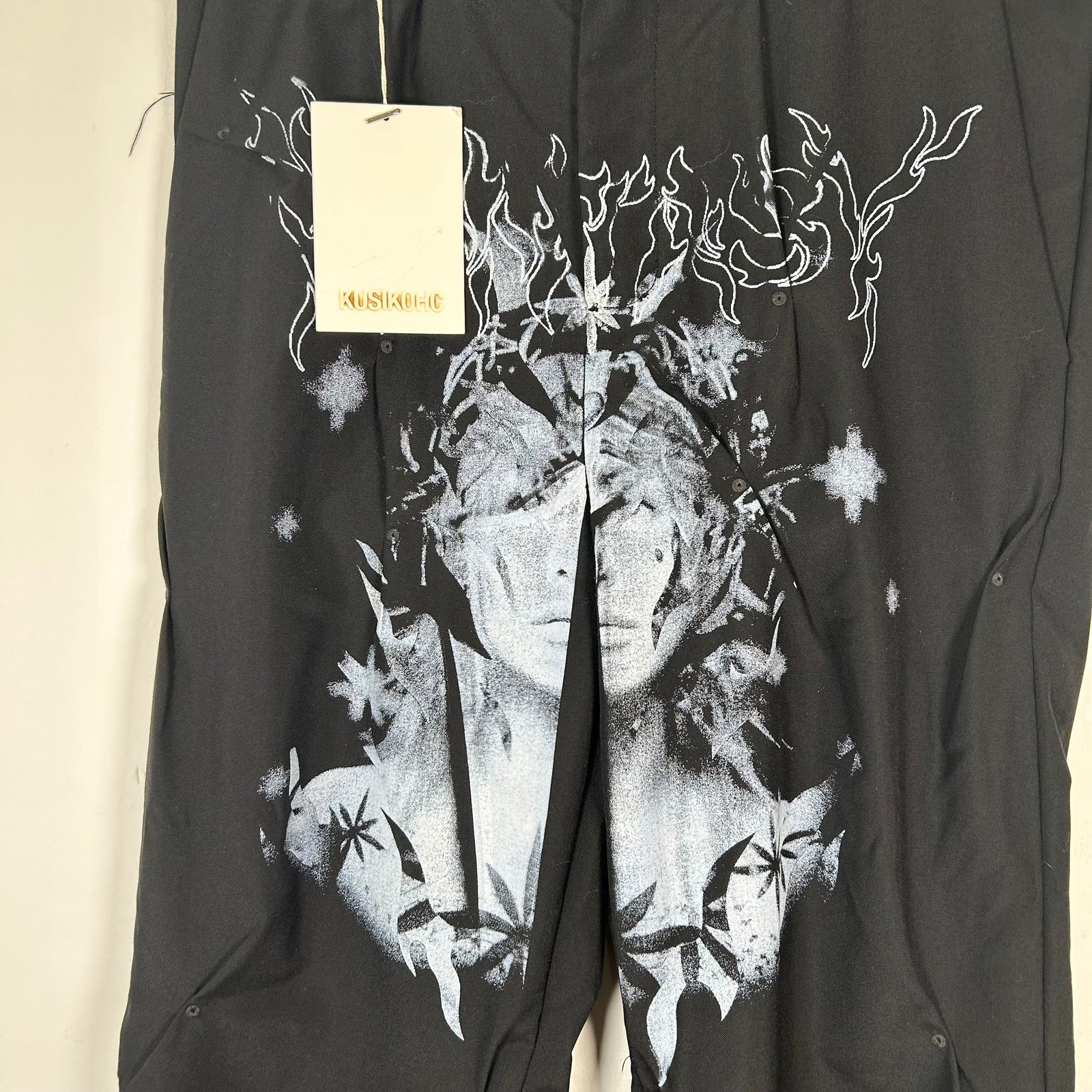 Kusikohc Black Embroidered Eyelet Pants Size L