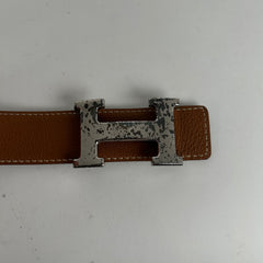 Hermes Brown H Belt Size 34