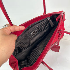 Prada Red Tessuto Nylon Shoulder Bag