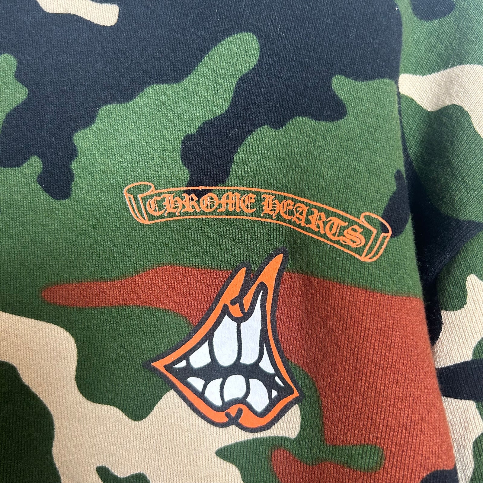 Chrome Hearts Camo Matty Boy Caution Crewneck Size M
