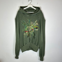 House Of Errors Washed Green Embroidered Hoodie