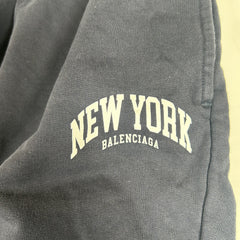 Balenciaga Navy New York Sweat Shorts Size M