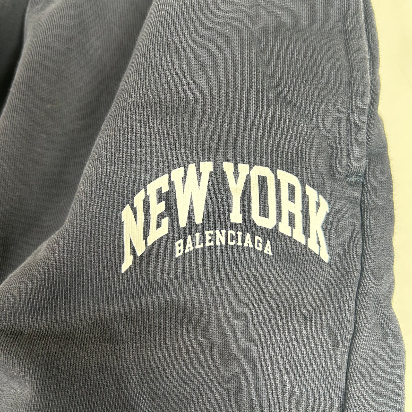 Balenciaga Navy New York Sweat Shorts Size M