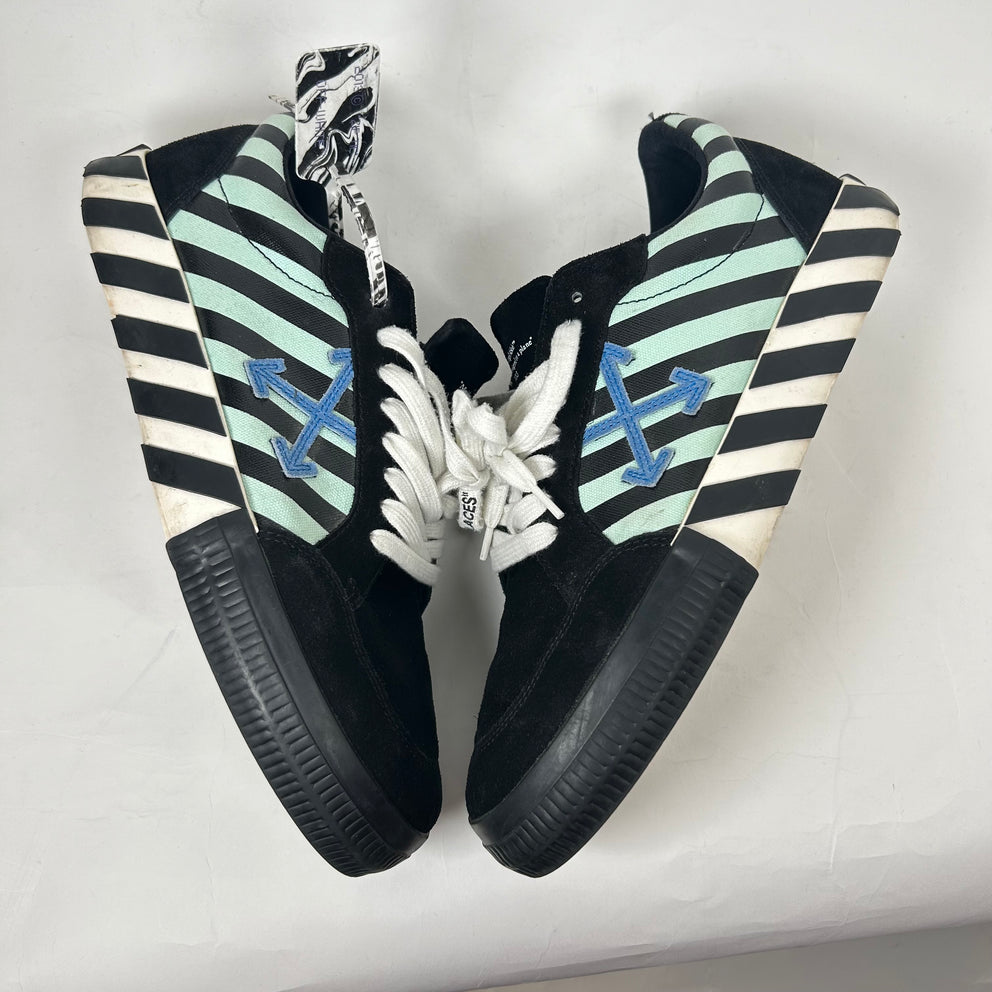 Off White Black/Green Low Vulcanized Sneakers Size 44