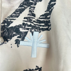 Vertabrae Ivory Graffiti Zip Up Hoodie Size S