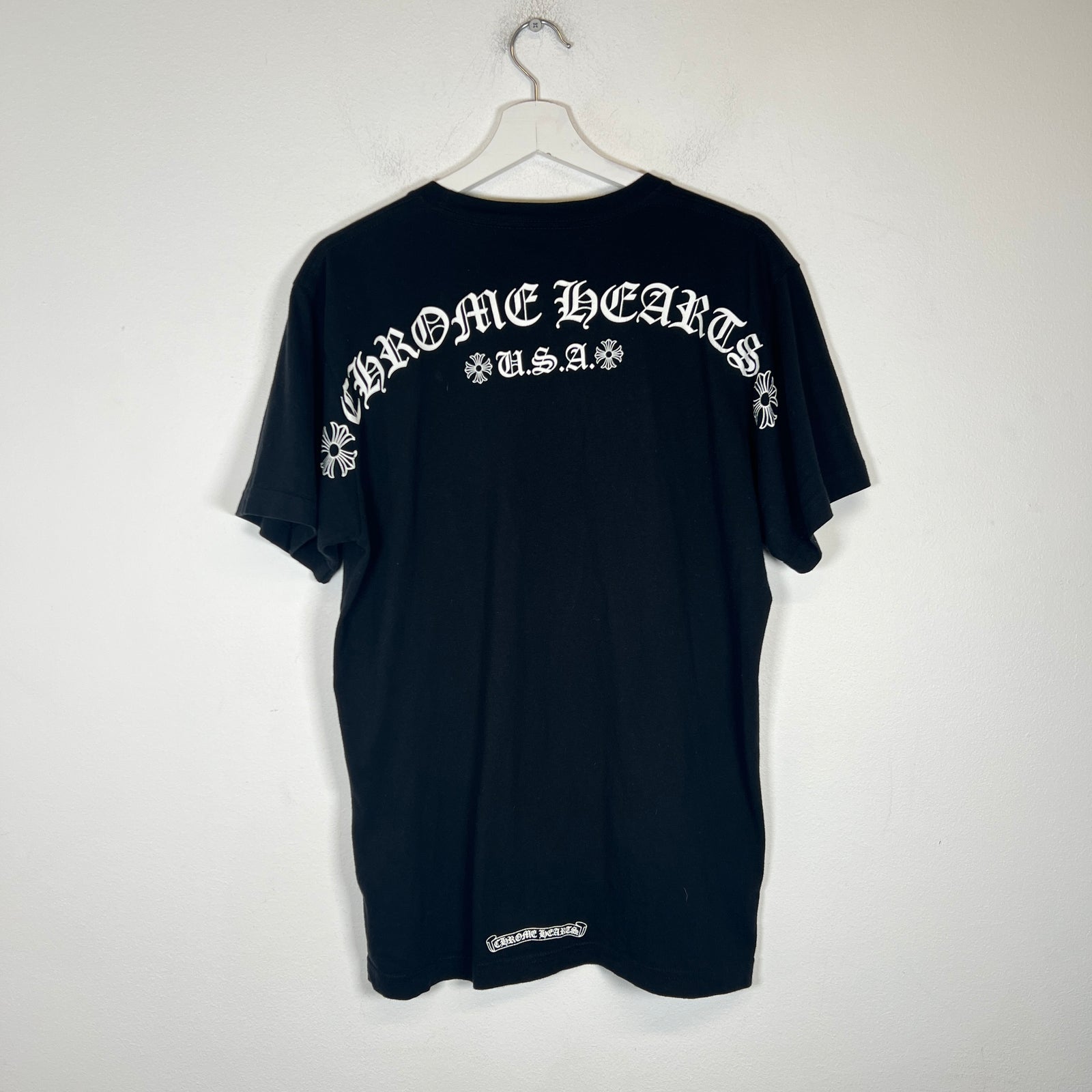 Chrome Hearts Black USA Script Logo Pocket T-Shirt Size M