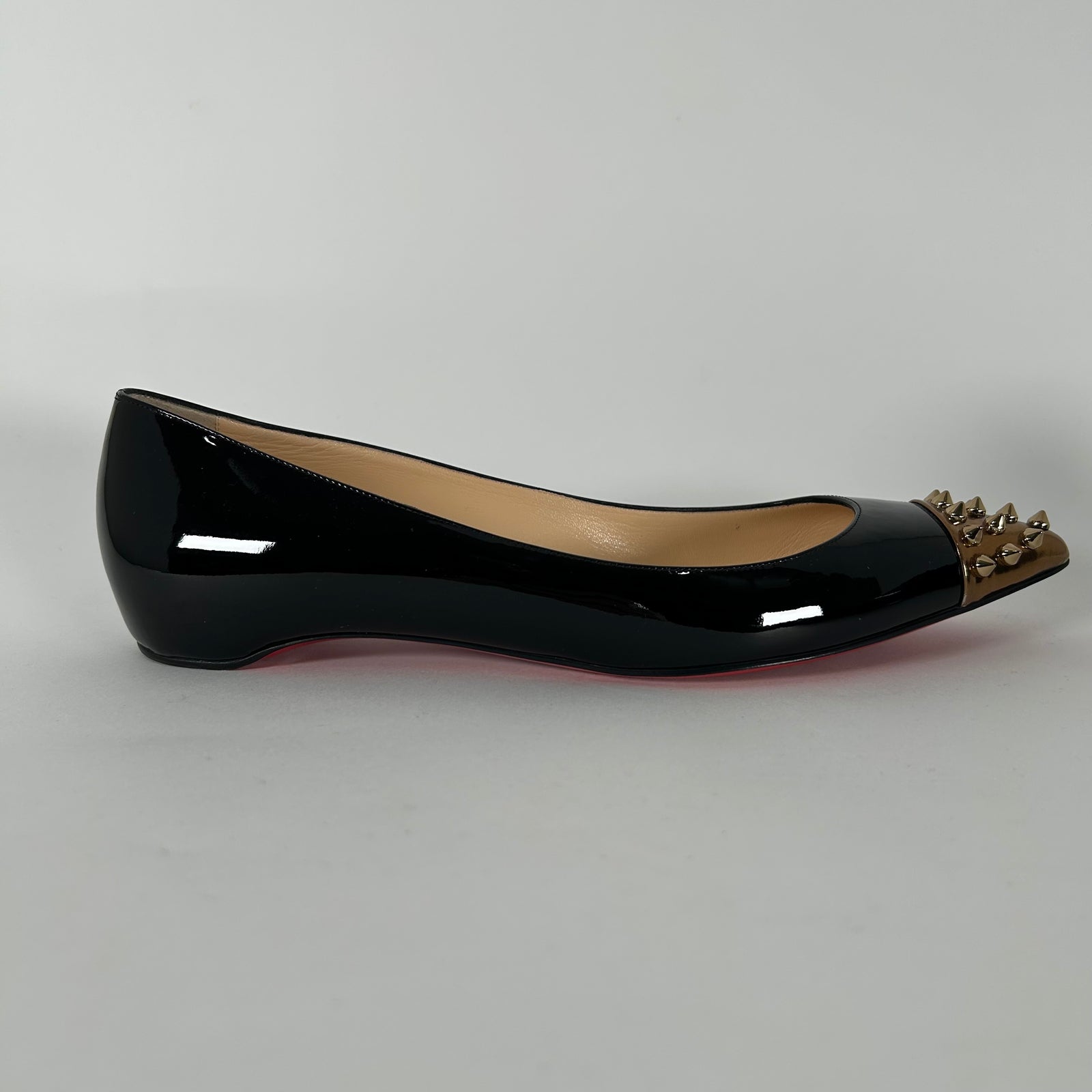 Christian Louboutin Geo Spiked Patent Flat Size 39.5