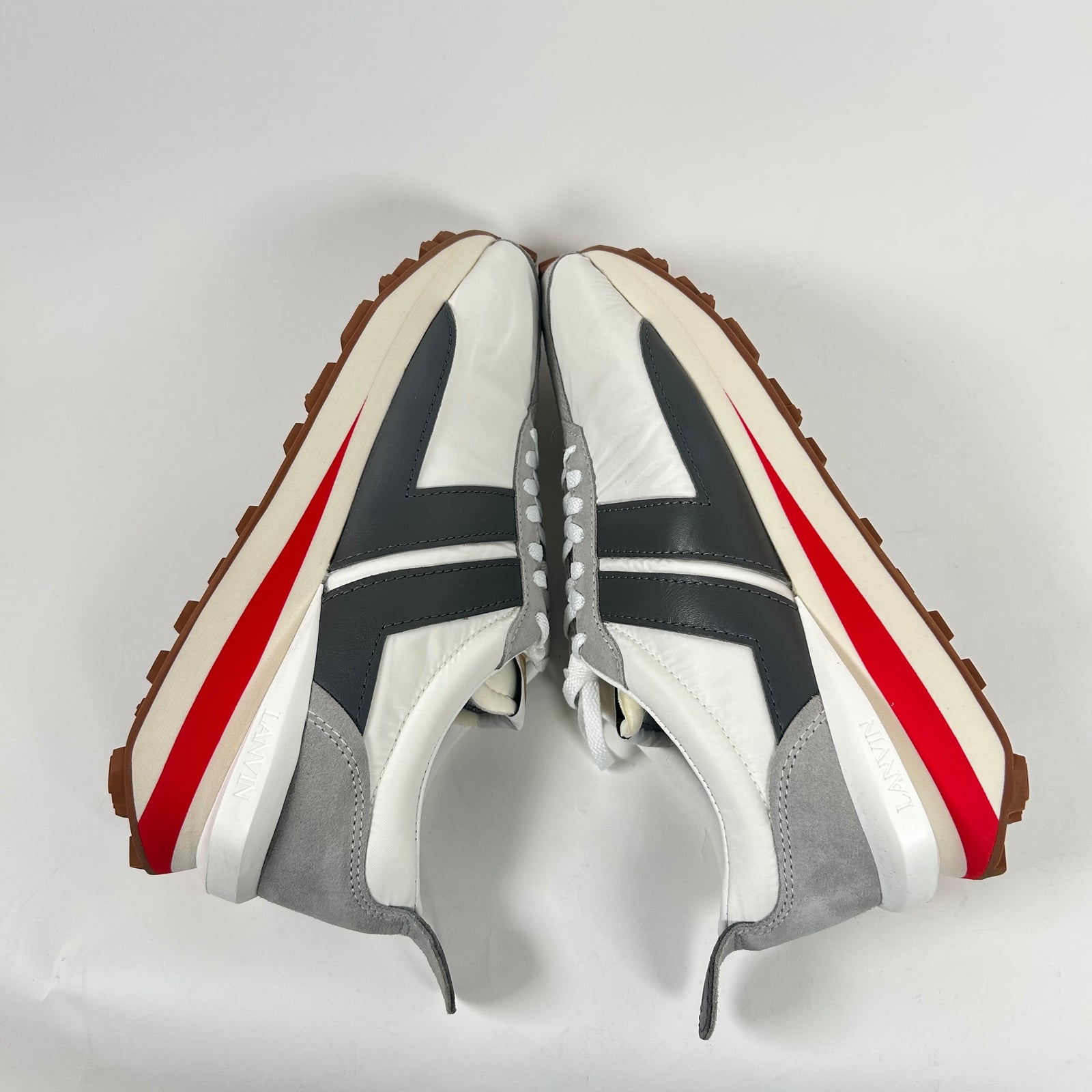 Lanvin White/Red Nylon BumpR Sneaker Size 45