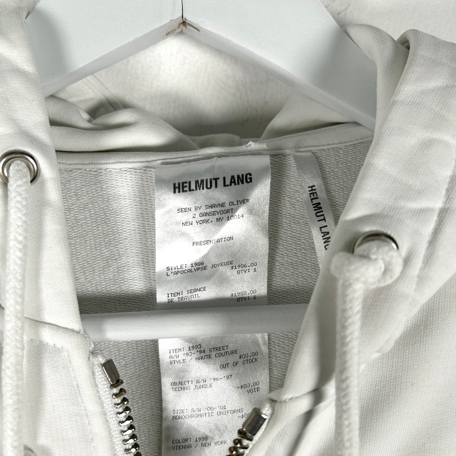 Helmut Lang Color Block Zip Up Hoodie Size S