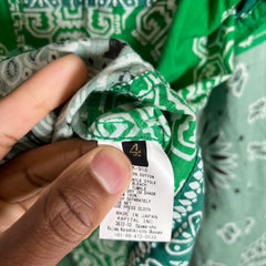 Kapital Green Bandana Patchwork Butt-Up Shirt Size 4