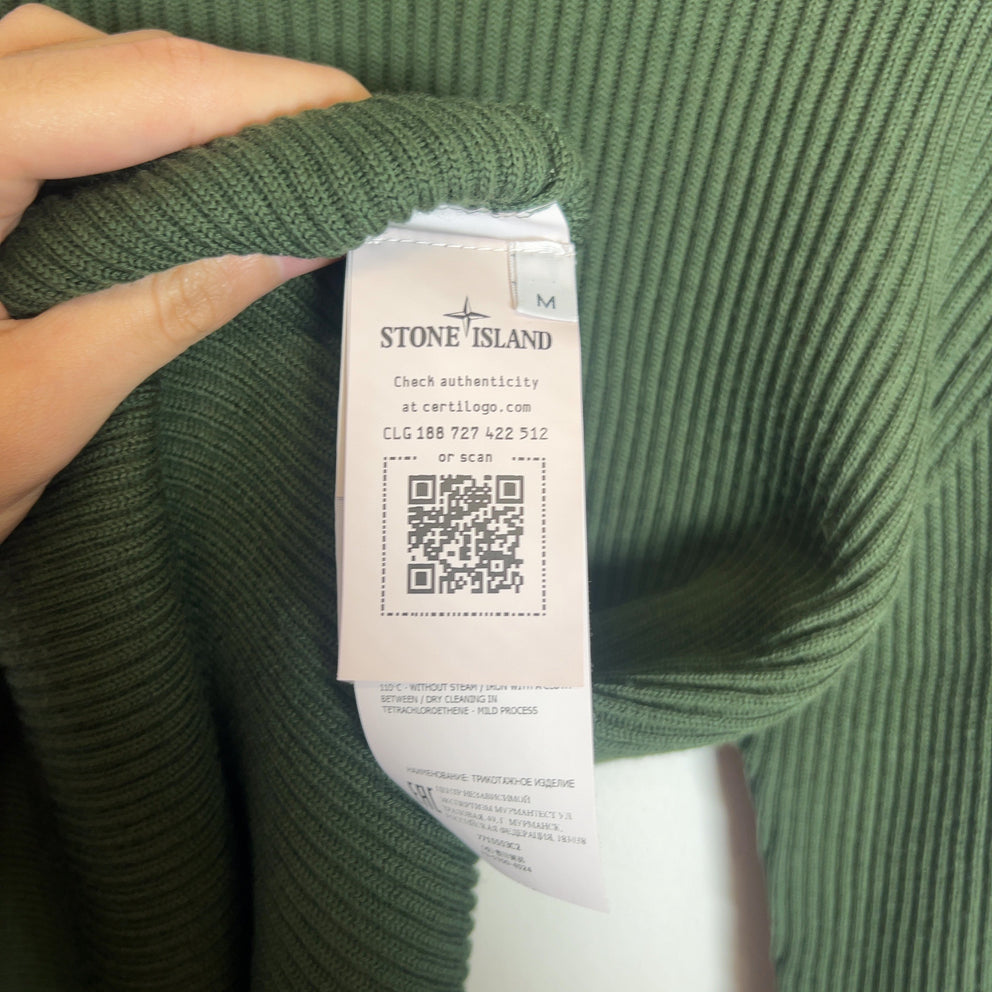 Stone Island Compass Patch Ribbed Knit Sweater