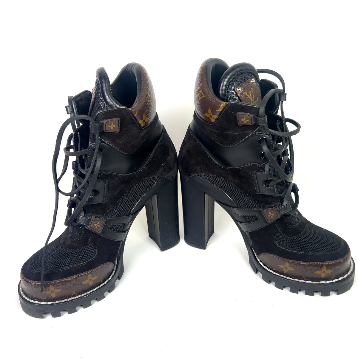 Louis Vuitton Monogram Star Trail Combat Boots