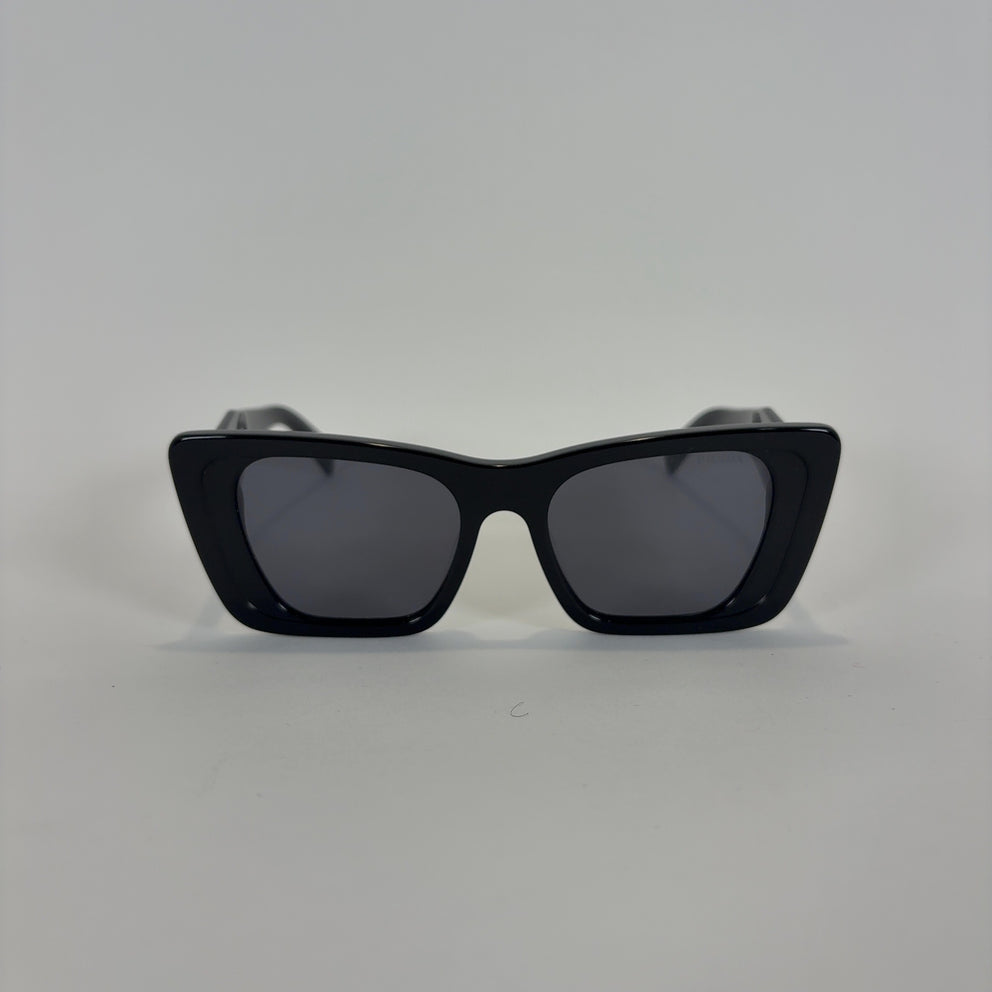 Prada Plaque Logo Wide Cat Eye Sunglasses
