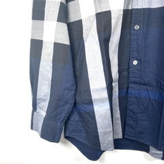 Burberry Half Plaid Button-Up Shirt